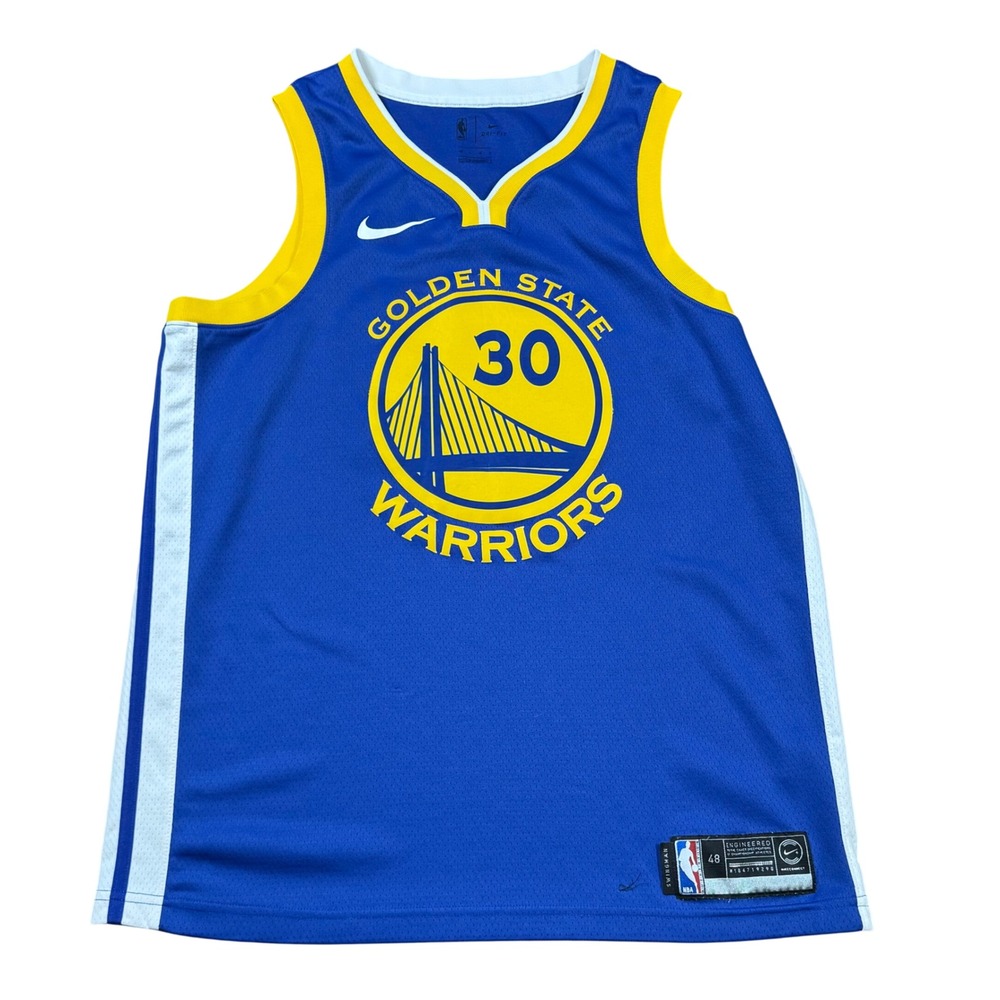 Nike Golden State Warriors Curry 30 Jersey NBA Basketball Blue Yellow Size 48 XL